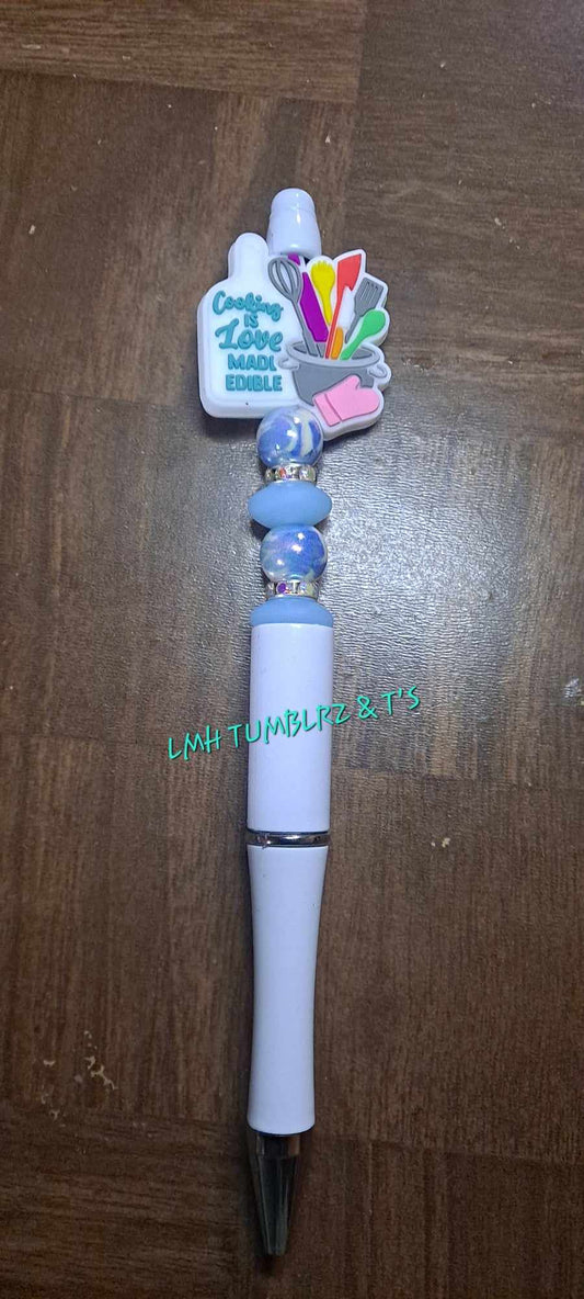 Cooking is love made edible white pen
