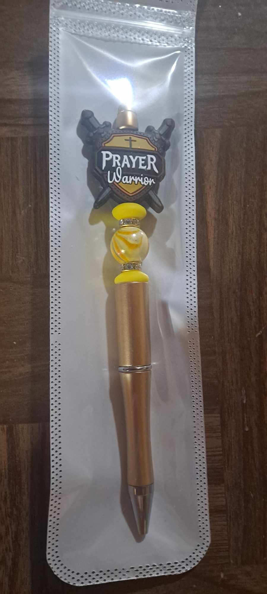Prayer warrior focal gold pen