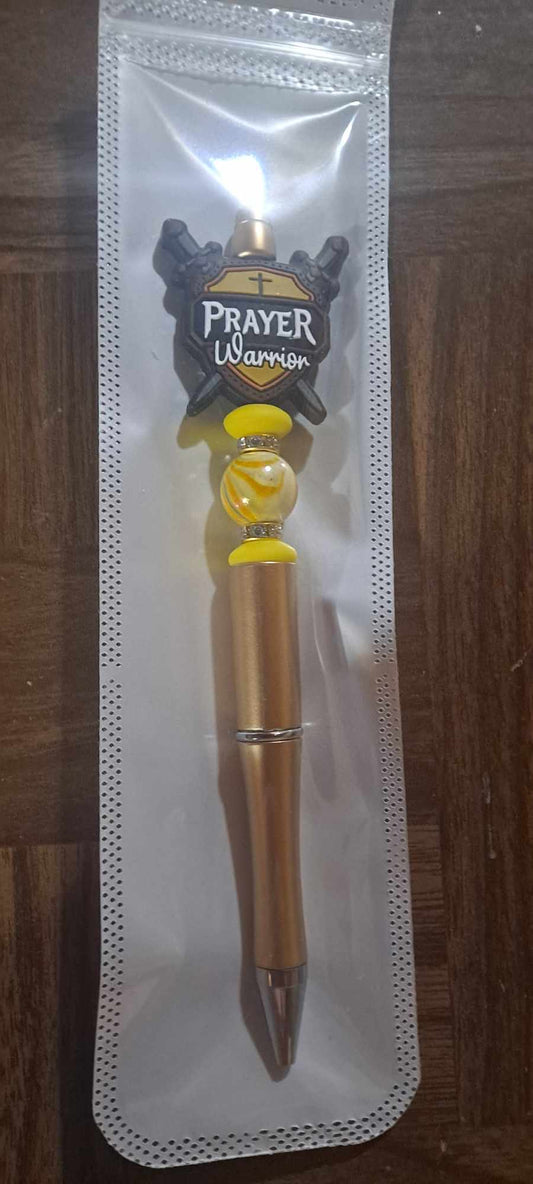Prayer warrior focal gold pen
