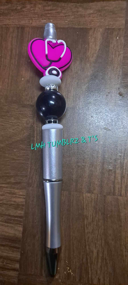Heart Stethoscope focal silver pen