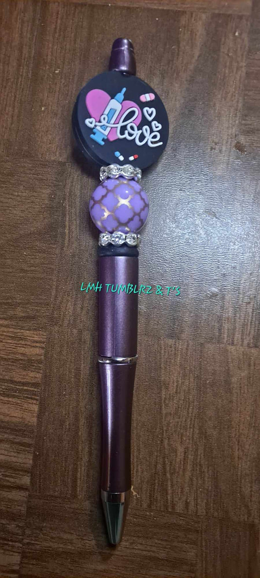 Love needle focal burgundy pen