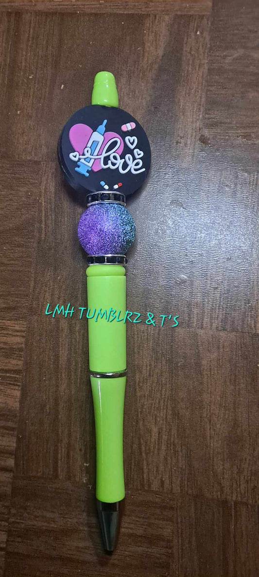 Love needle focal light green pen
