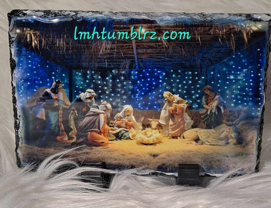 Nativity lights slate