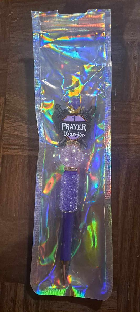 Prayer warrior purple focal purple bling clear bead