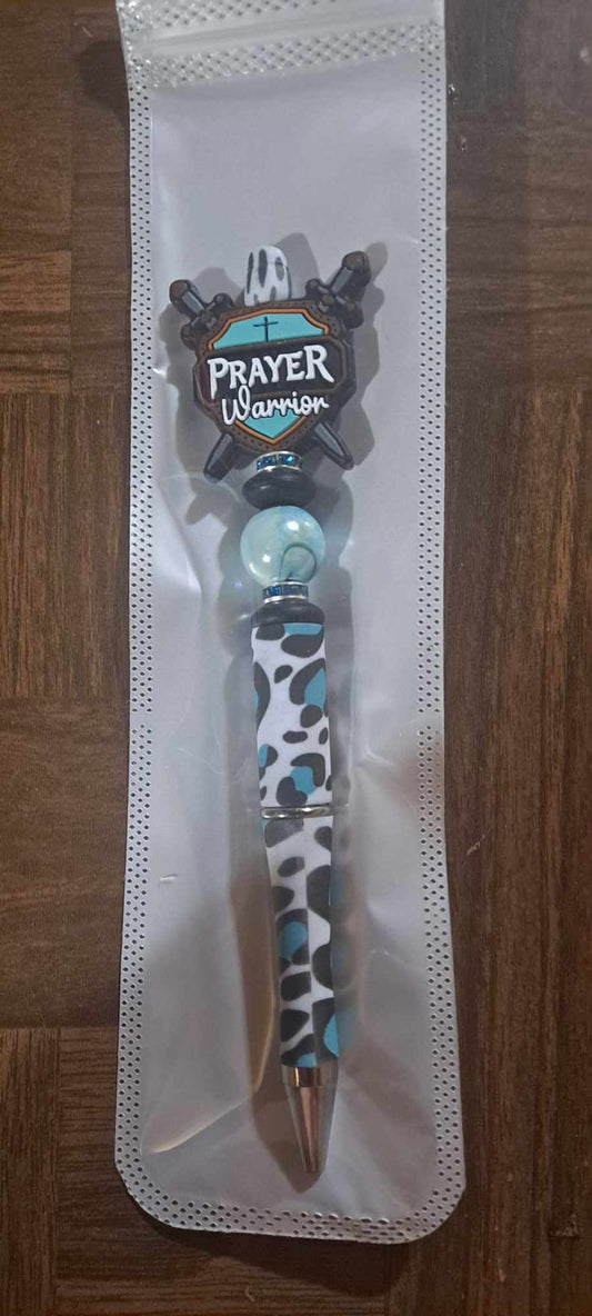 Teal Prayer warrior focal cheetah pen