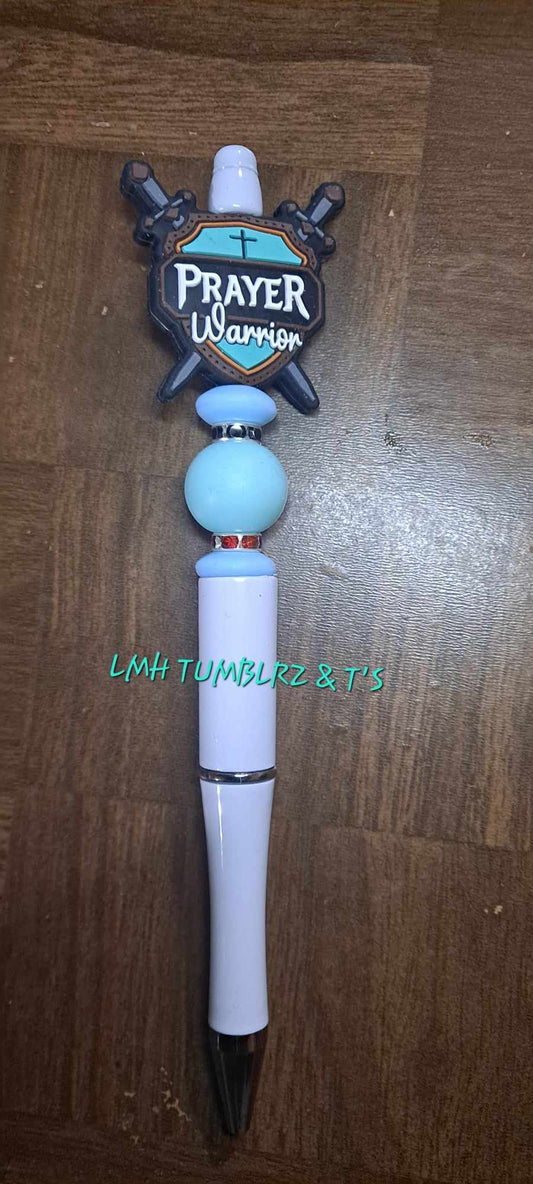 Teal prayer warrior focal white pen